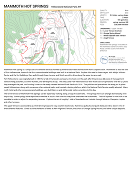 Mammoth Hot Springs Field Guide