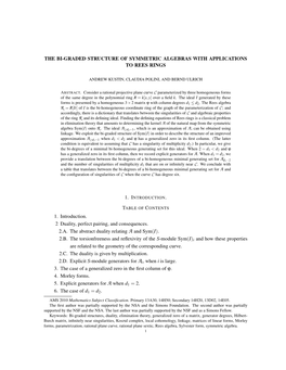 The Bi-Graded Structure of Symmetric Algebras with Applications to Rees Rings