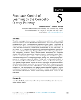 Feedback Control of Learning by the Cerebello-Olivary Pathway