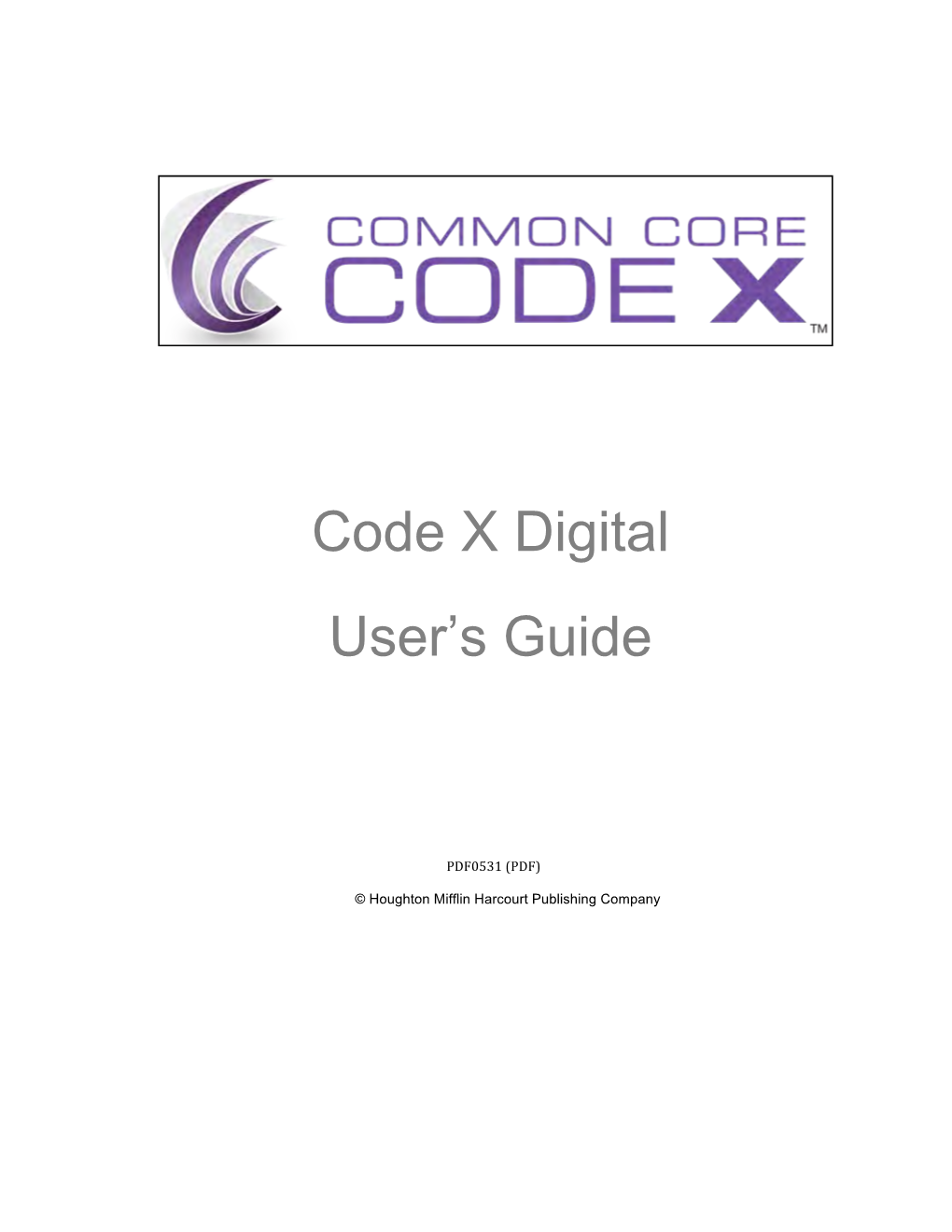 Code X Digital User's Guide