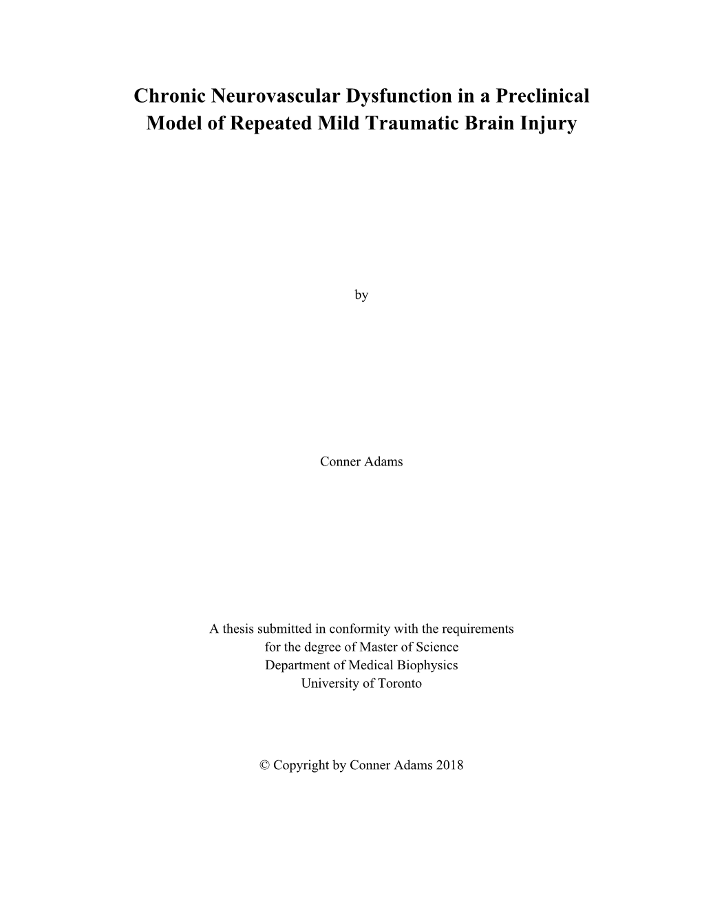 Chronic Neurovascular Dysfunction in a Preclinical Model of Repeated Mild Traumatic Brain Injury