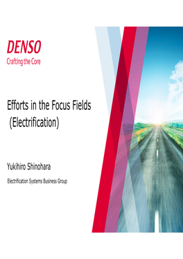 Efforts in the Focus Fields (Electrification)