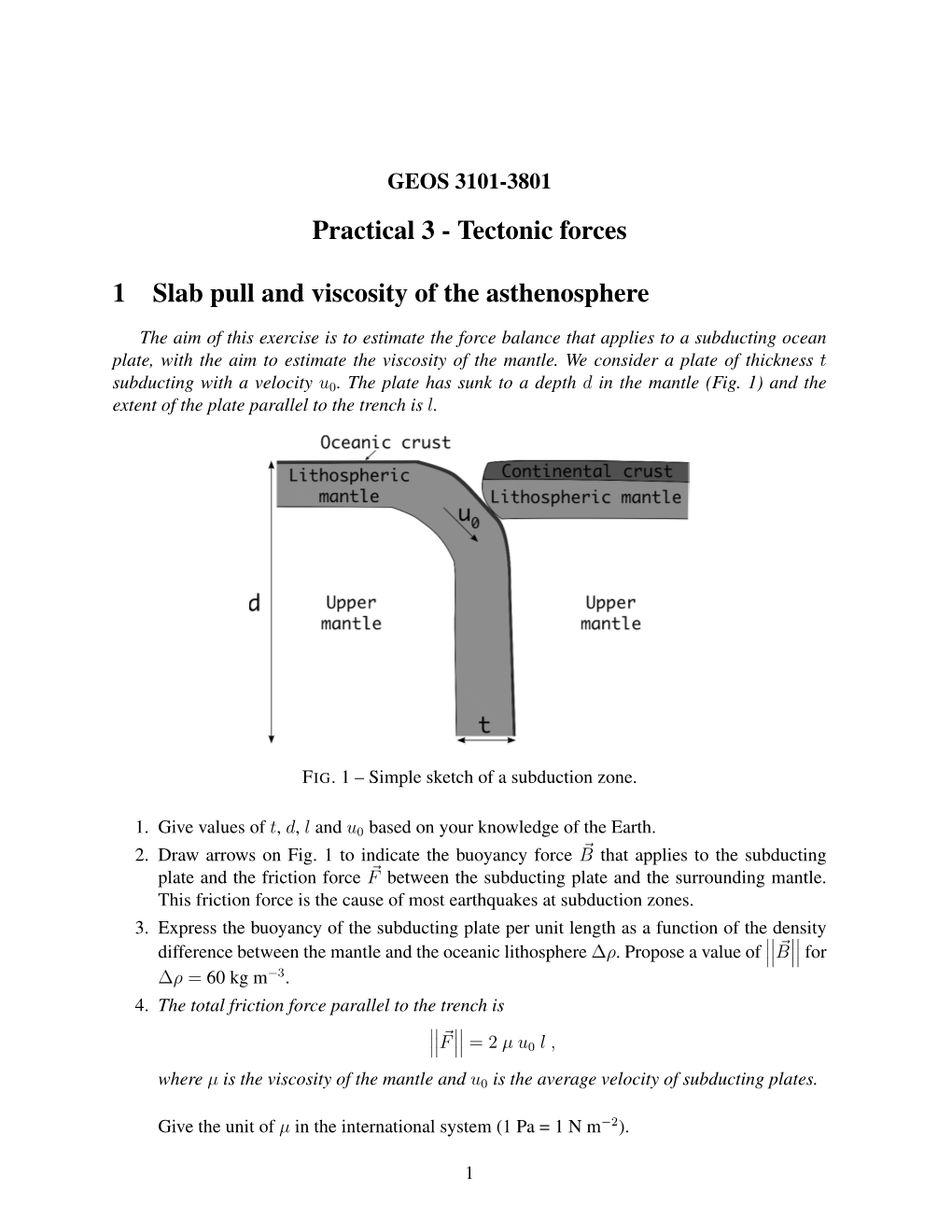 Practical 3 - Tectonic Forces