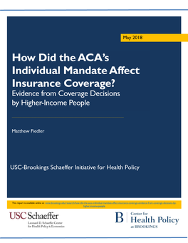 How Did the ACA's Individual Mandate Affect Insurance Coverage?