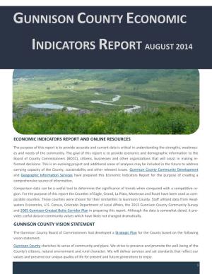 Gunnison County Economic Indicators Report, August 2014