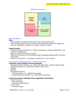 September 1, 2010, V. 2.0 Rm+Dw Page 1 of 45 Software Licensing