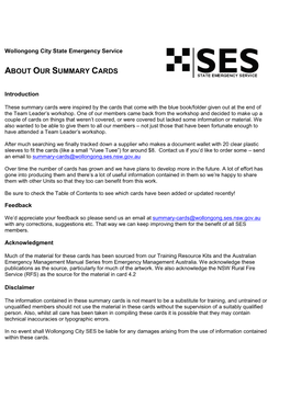 About Our Summary Cards