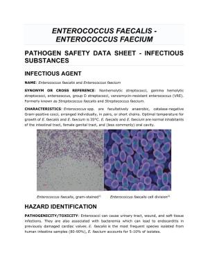 Enterococcus Faecalis - Enterococcus Faecium