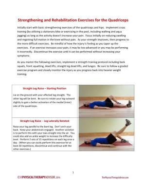 Strengthening and Rehabilitation Exercises for the Quadriceps