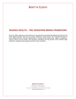 Digging Wealth – the Argentine Mining Framework