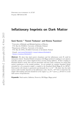 Inflationary Imprints on Dark Matter