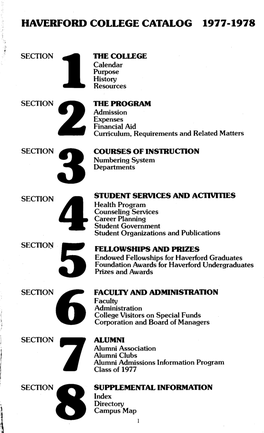 Haverford College Catalog 1977-1978
