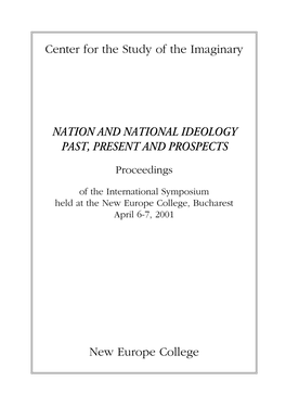Nation and National Ideology Past, Present and Prospects