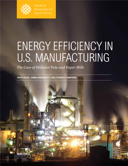 Energy Efficiency in U.S. Manufacturing the Case of Midwest Pulp and Paper Mills