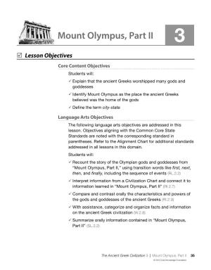 Mount Olympus, Part II