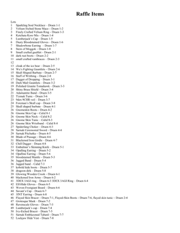 Raffle Items