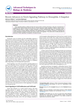 Recent Advances in Notch Signaling Pathway