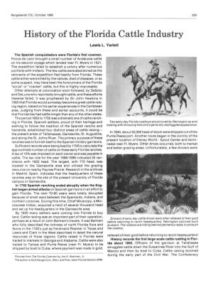 History of the Florida Cattle Industry Lewis L
