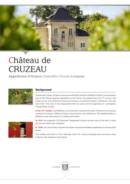 Château De Cruzeau Appellation D’Origine Contrôlée Pessac-Léognan