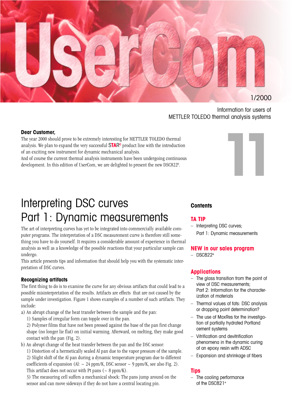 Interpreting DSC Curves Part 1: Dynamic Measurements