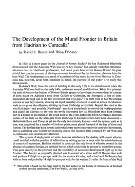 The Development of the Mural Frontier in Britain from Hadrian to Caracalla* by David J