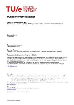 Multibody Dynamics Notation