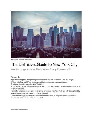 The Definitive​Shitty​Guide to New York City