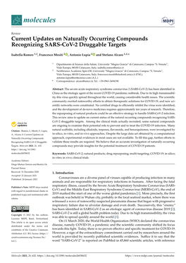 Current Updates on Naturally Occurring Compounds Recognizing SARS-Cov-2 Druggable Targets