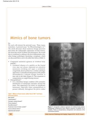 Mimics of Bone Tumors