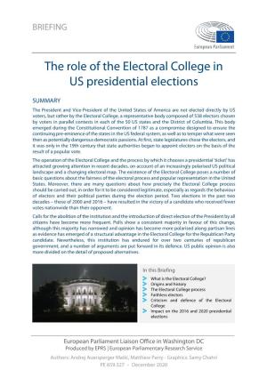 The Role of the Electoral College in US Presidential Elections