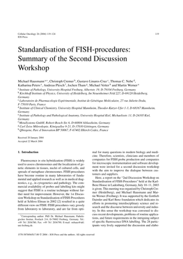 Standardisation of FISH-Procedures: Summary of the Second Discussion Workshop
