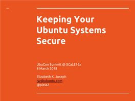 Keeping Your Ubuntu Systems Secure