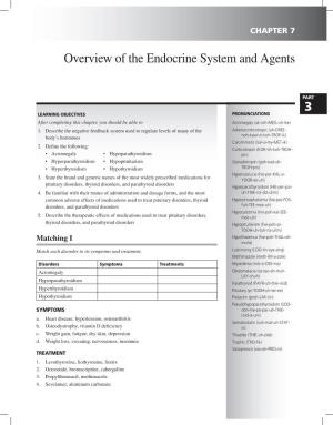 Overview of the Endocrine System and Agents