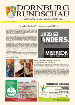 DORNBURG RUNDSCHAU - Frickhöfer Kurier Gegründet 1950 - März 2021 - 536