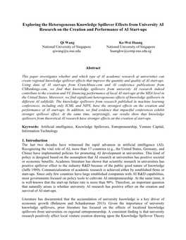 Exploring the Heterogeneous Knowledge Spillover Effects from University AI Research on the Creation and Performance of AI Start-Ups