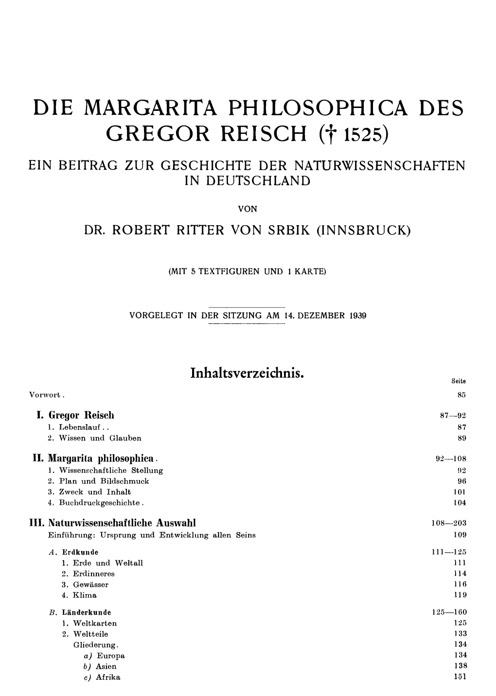 DIE MARGARITA PHILOSOPHICA DES GREGOR REISCH ( F 1525)