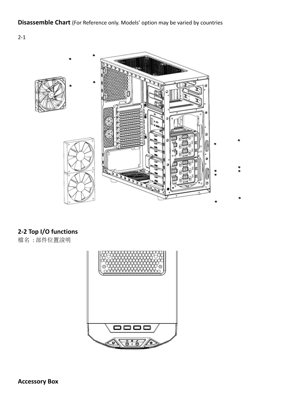 Disassemble Chart (For Reference Only. Models Option May Be Varied by Countries