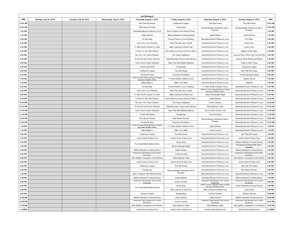 Create 08 August 2019 Schedule.Xlsx