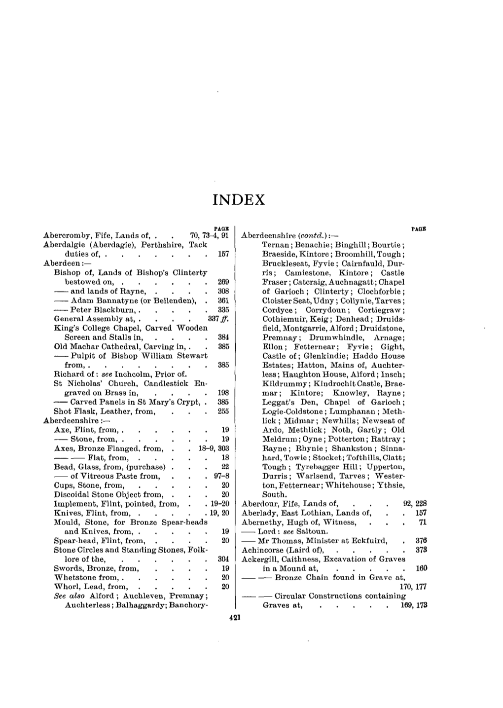 Abercromby, Fife, Lands Of, . . 70, 73-4, 91 Aberdalgie (Aberdagie