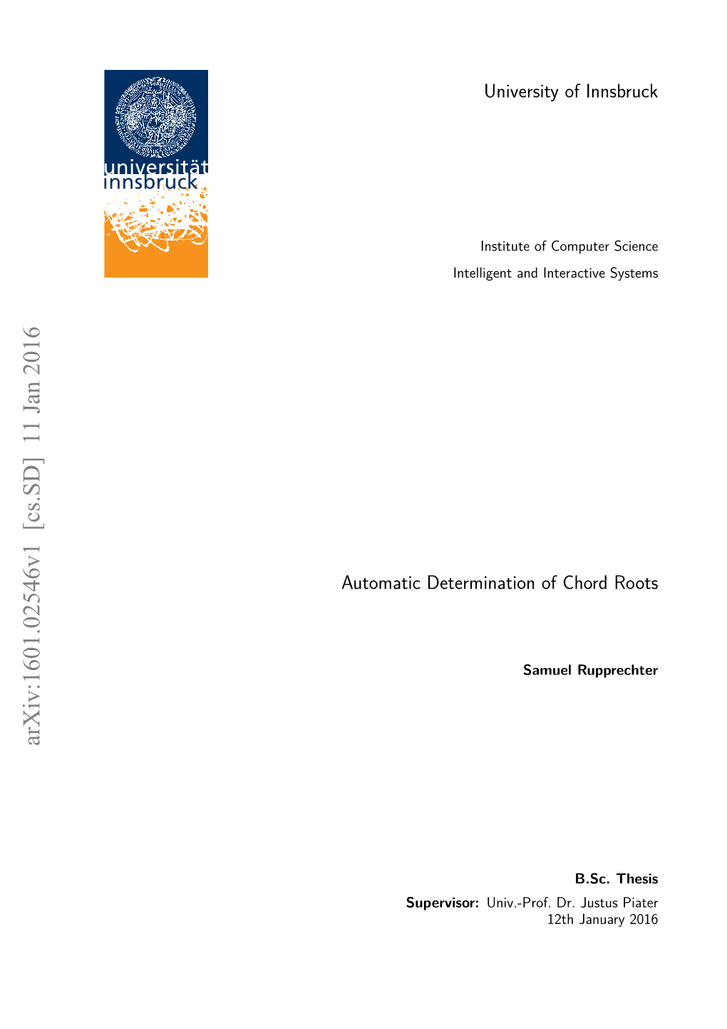 Automatic Determination of Chord Roots