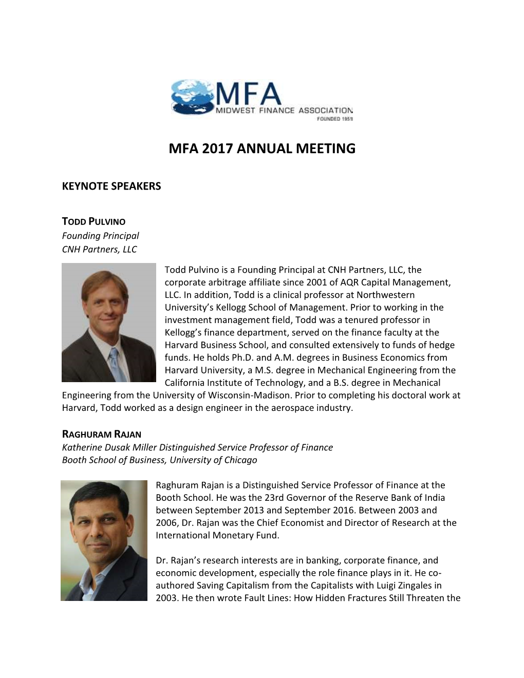 Mfa 2017 Annual Meeting