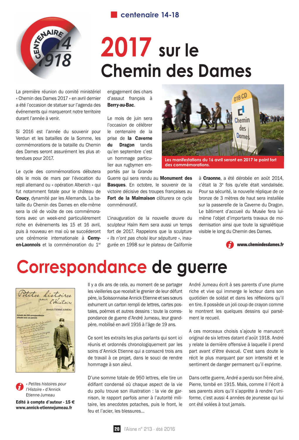 2017 Sur Le Chemin Des Dames Correspondance De Guerre