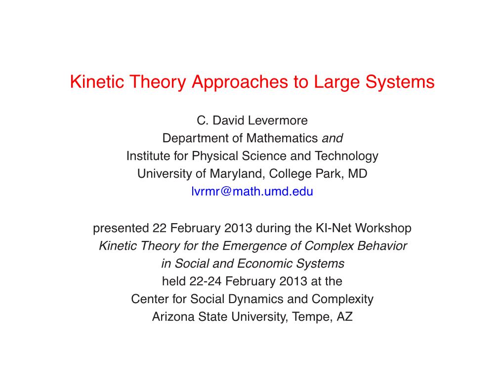 What Is Kinetic Theory?