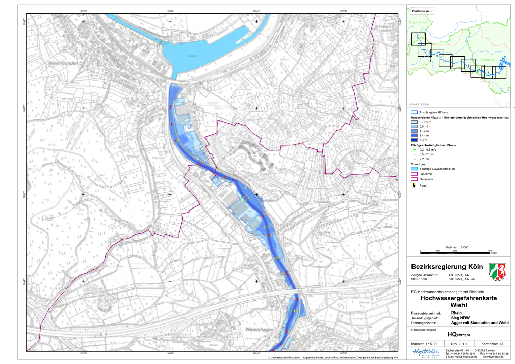 Hochwassergefahrenkarten Wiehl Hqextrem