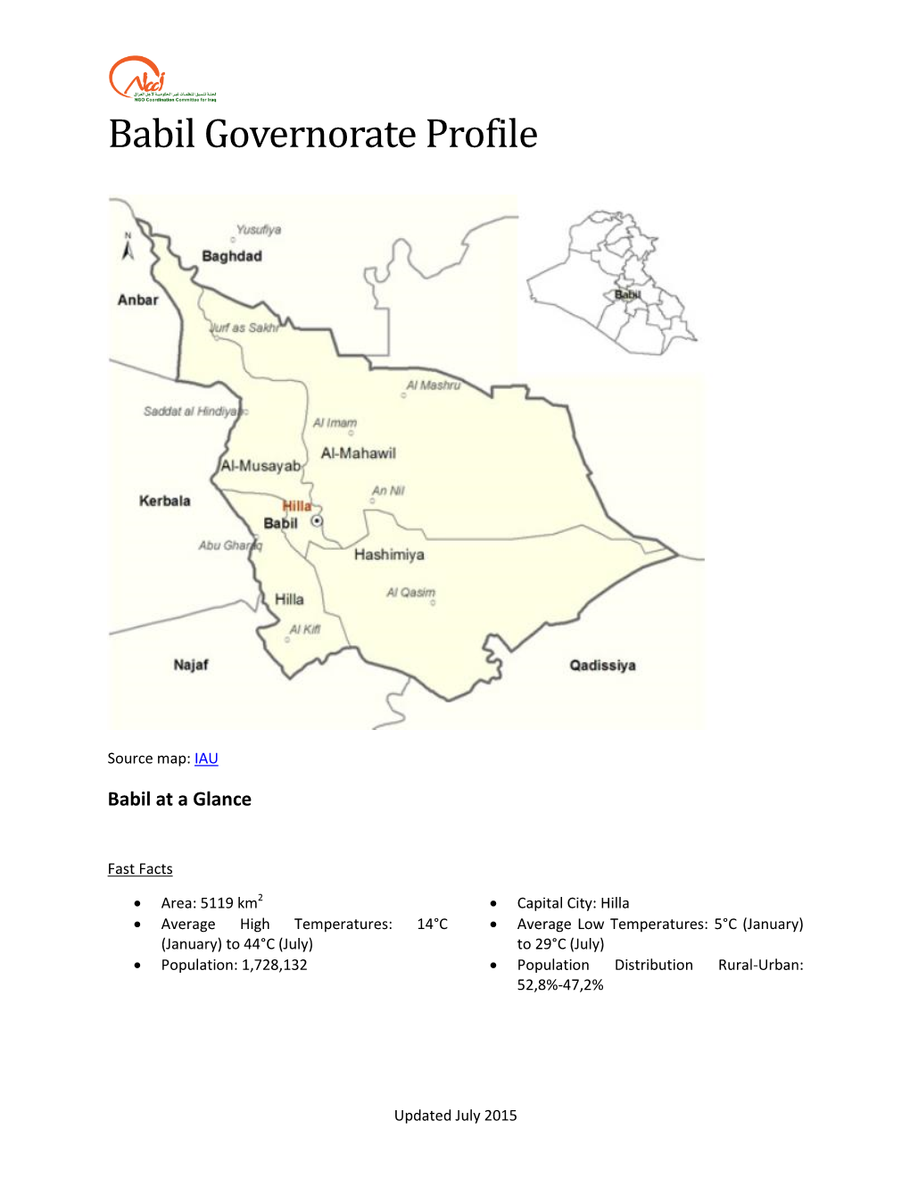 Babil Governorate Profile