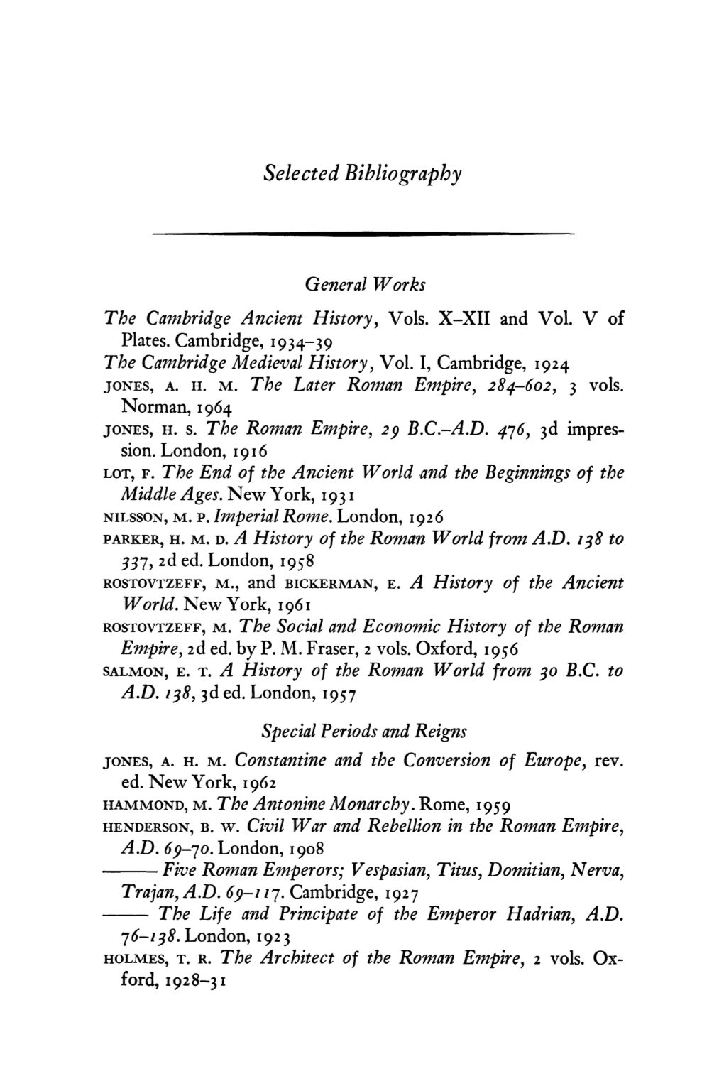 Selected Bibliography