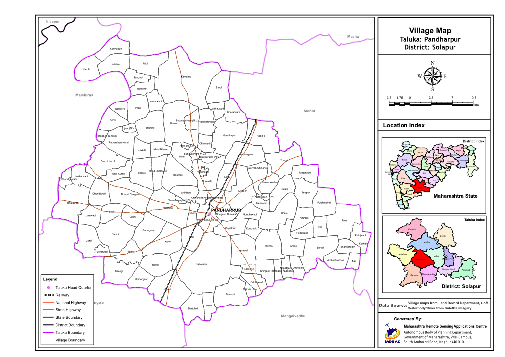 Village Map Madha Taluka: Pandharpur Kanhapuri District: Solapur