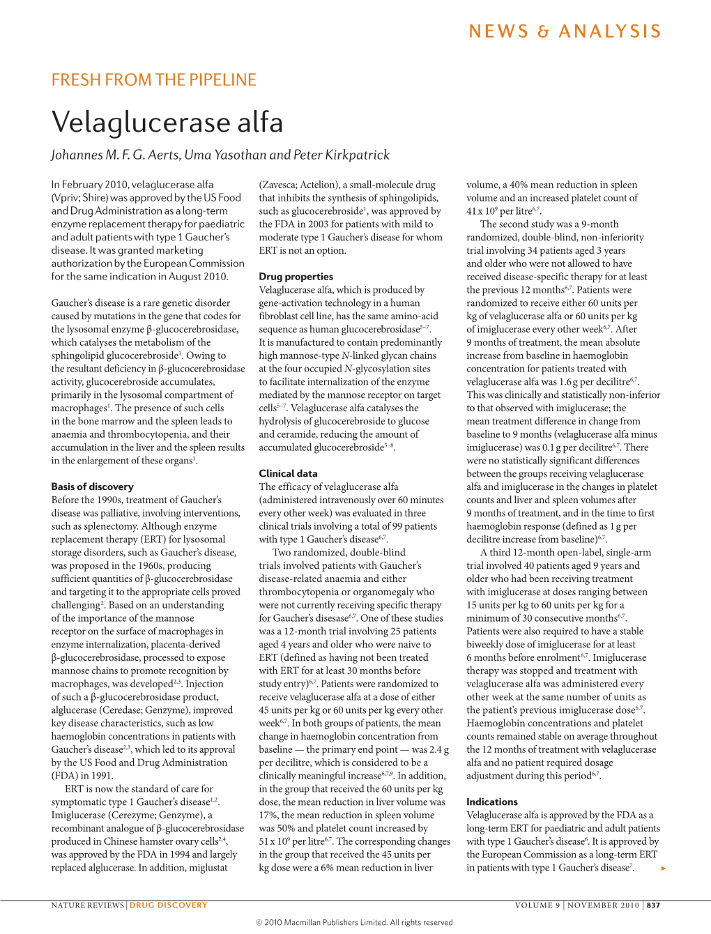 Velaglucerase Alfa Johannes M