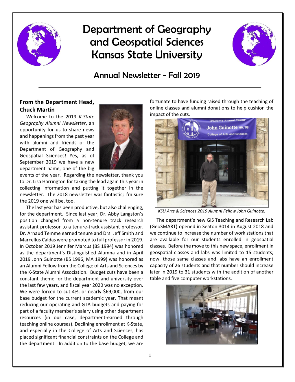 Department of Geography and Geospatial Sciences Kansas State University