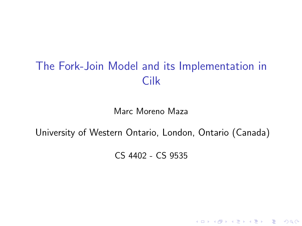 The Fork-Join Model and Its Implementation in Cilk